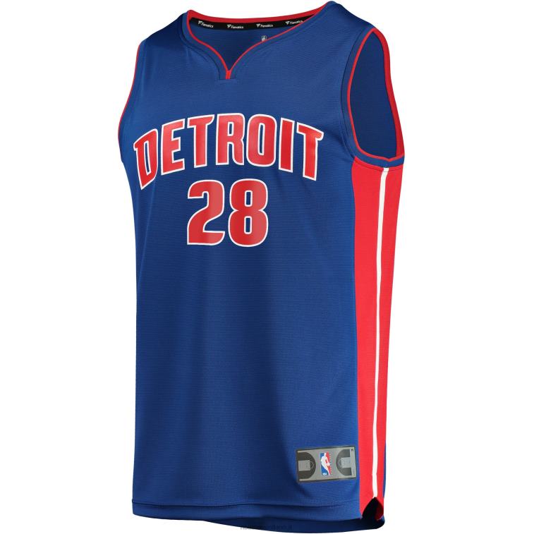 NBA 00F2L5692 maglia detroit pistons isaiah stewart replica fast break blu