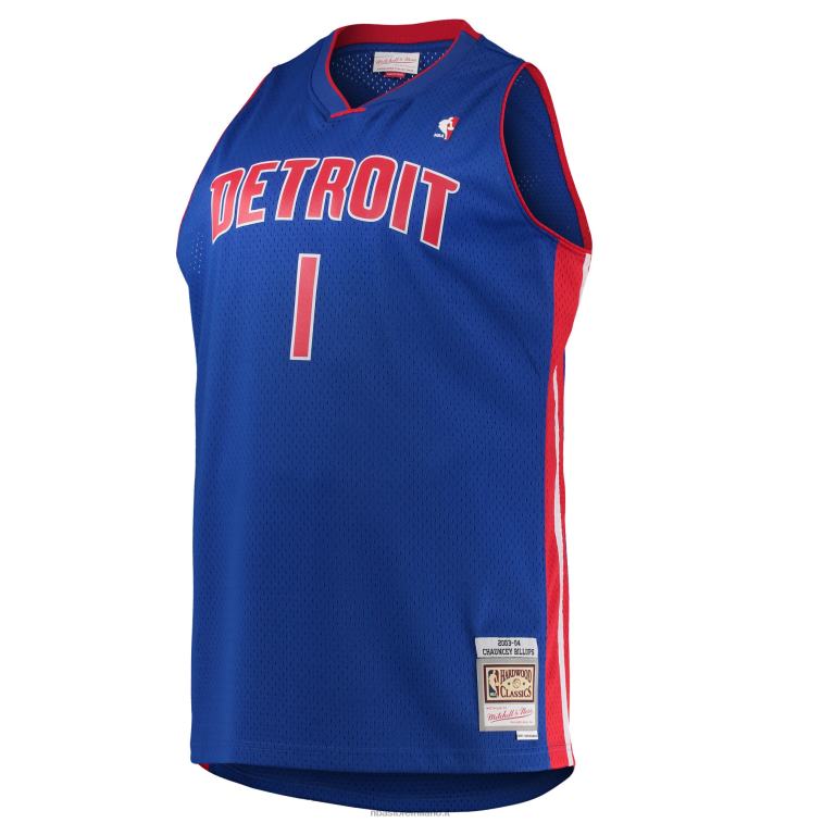 NBA 00F2L7598 chauncey billups detroit pistons maglia swingman mitchell & ness blue big & tall hardwood classics