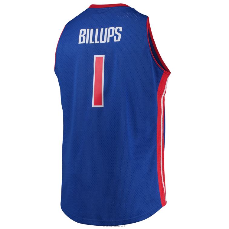 NBA 00F2L7598 chauncey billups detroit pistons maglia swingman mitchell & ness blue big & tall hardwood classics