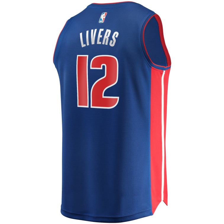 NBA 00F2L8085 detroit pistons isaiah livers maglia blu fast break replica