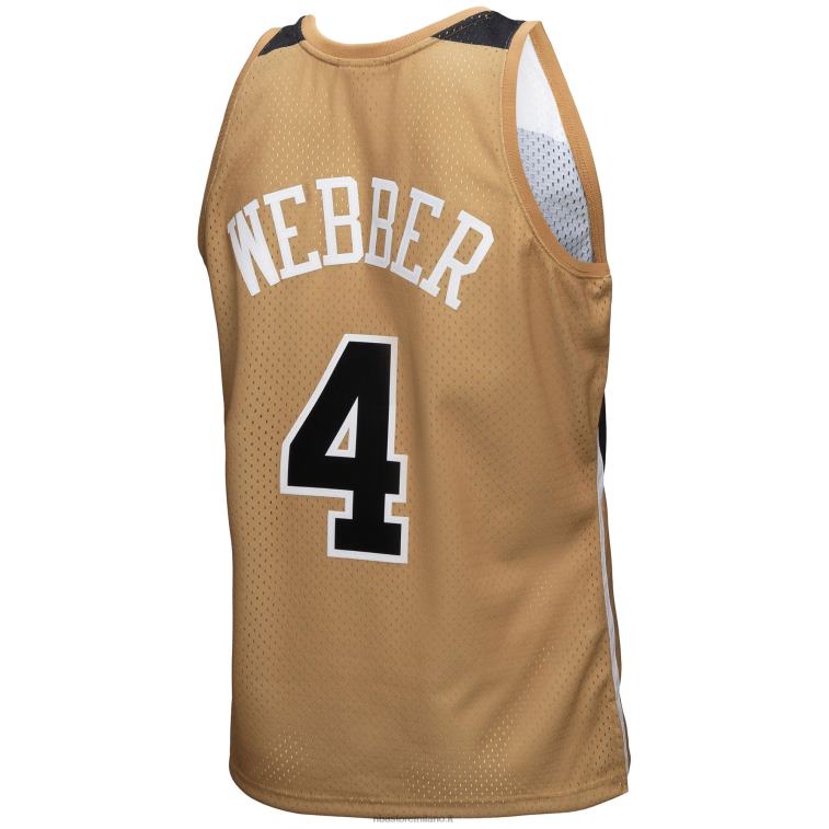 NBA 00F2L3852 Washington bullets chris webber mitchell & ness gold hardwood classics ricarica 3.0 maglia swingman