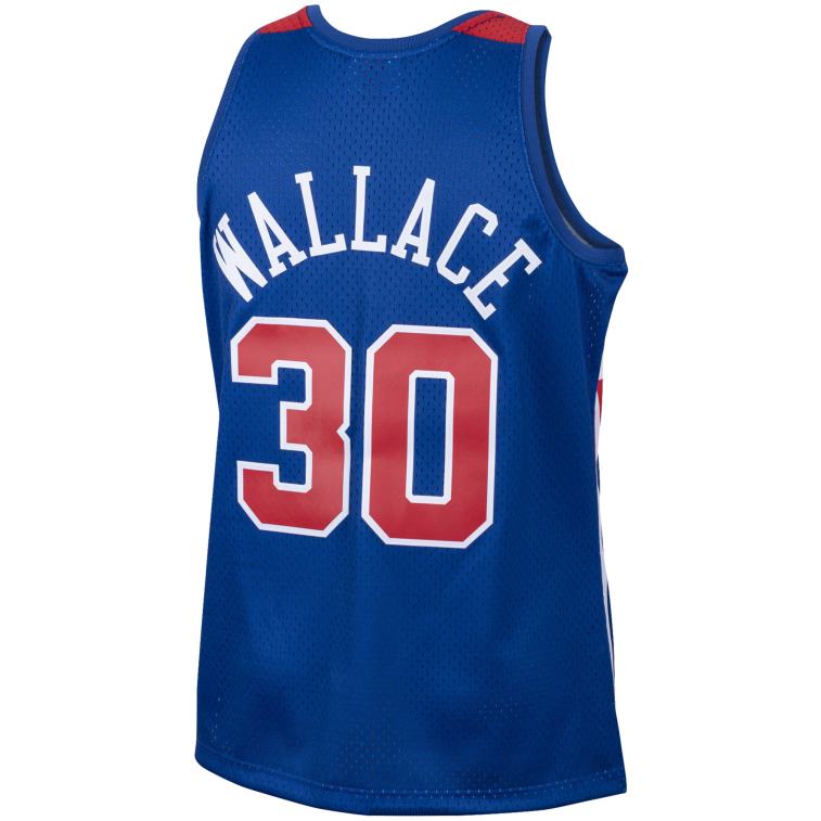 NBA 00F2L8272 Washington Bullets Ben Wallace Mitchell & Ness Royal Hardwood Classics Maglia Swingman