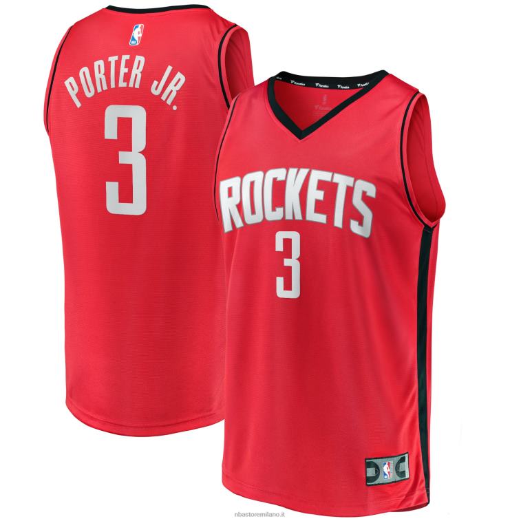 NBA 00F2L1270 houston lancia razzi kevin porter jr. maglia rossa replica contropiede