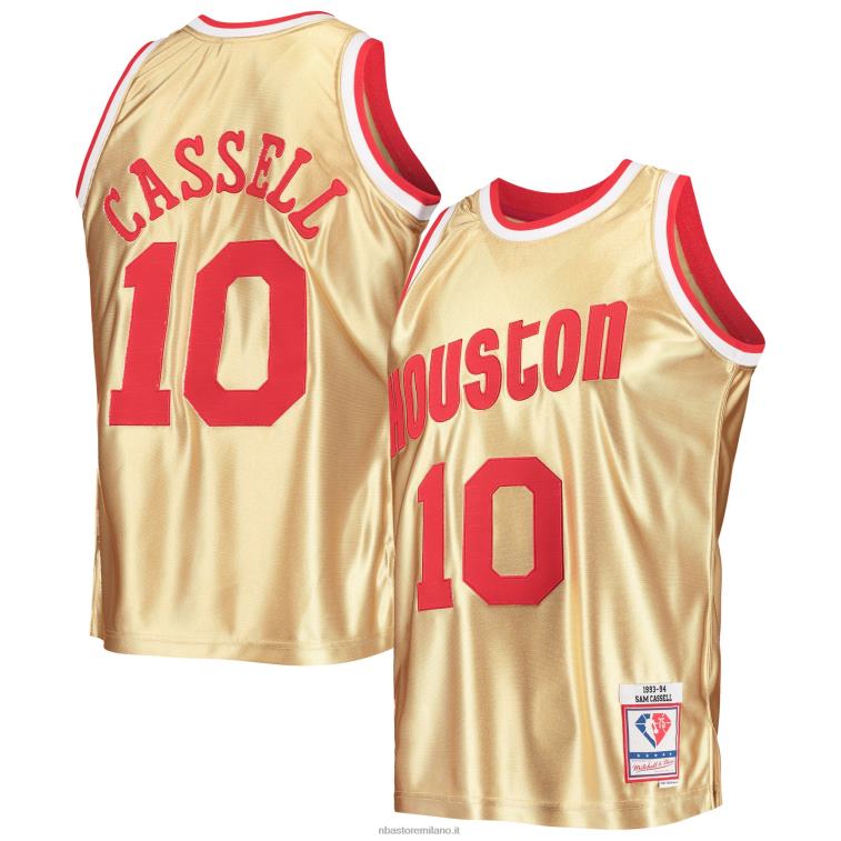 NBA 00F2L6931 houston rockets sam cassell oro 75° anniversario 1993-94 hardwood classics swingman jersey