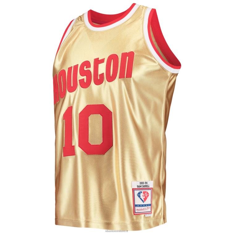 NBA 00F2L6931 houston rockets sam cassell oro 75° anniversario 1993-94 hardwood classics swingman jersey
