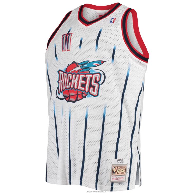 NBA 00F2L8410 houston rockets yao ming mitchell & ness bianco big & tall hardwood classici maglia swingman