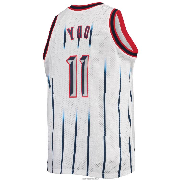 NBA 00F2L8410 houston rockets yao ming mitchell & ness bianco big & tall hardwood classici maglia swingman