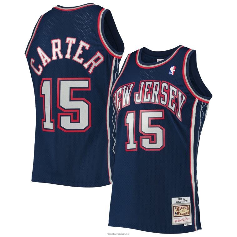 NBA 00F2L1957 new jersey nets vince carter mitchell & ness navy hardwood classics swingman jersey