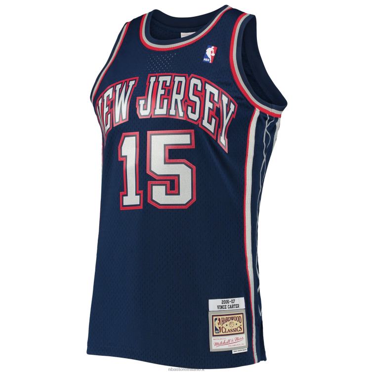 NBA 00F2L1957 new jersey nets vince carter mitchell & ness navy hardwood classics swingman jersey