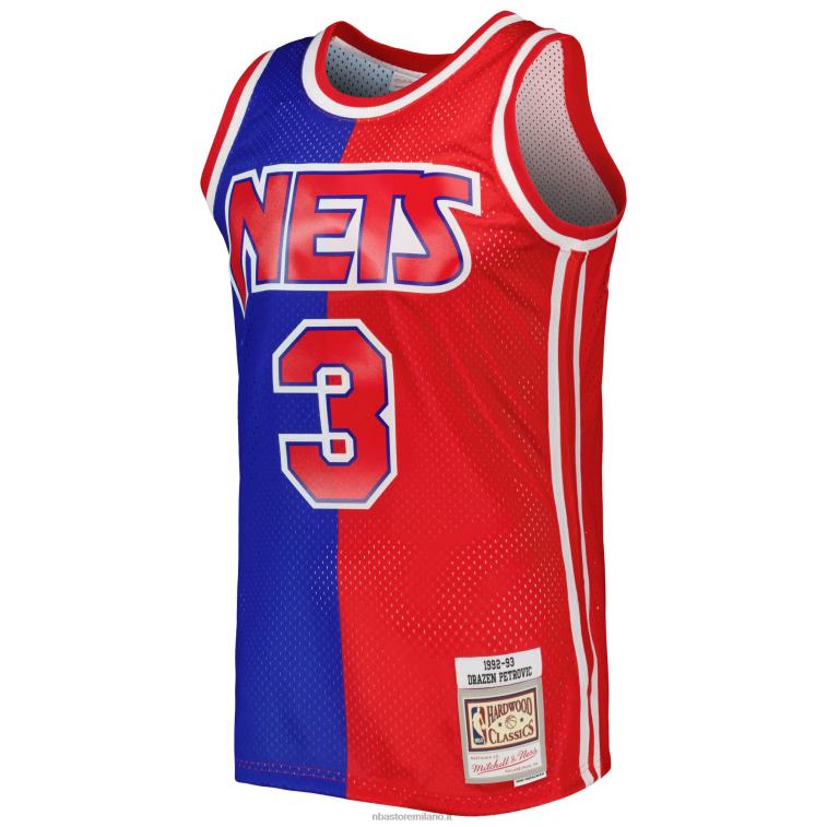 NBA 00F2L4622 new jersey nets drazen petrovic blue/red hardwood classics 199split swingman jersey