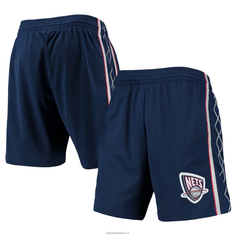 NBA 00F2L5034 New Jersey Nets mitchell & Ness Navy Hardwood Classics Pantaloncini Swingman