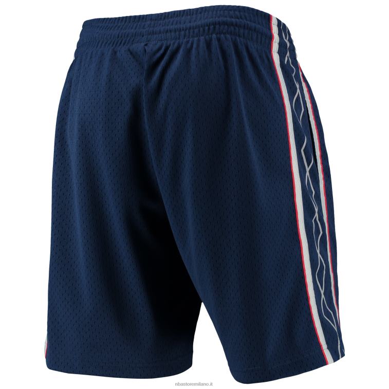 NBA 00F2L5034 New Jersey Nets mitchell & Ness Navy Hardwood Classics Pantaloncini Swingman
