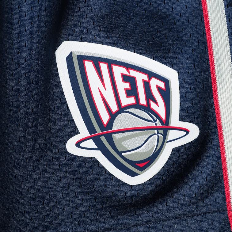 NBA 00F2L5034 New Jersey Nets mitchell & Ness Navy Hardwood Classics Pantaloncini Swingman