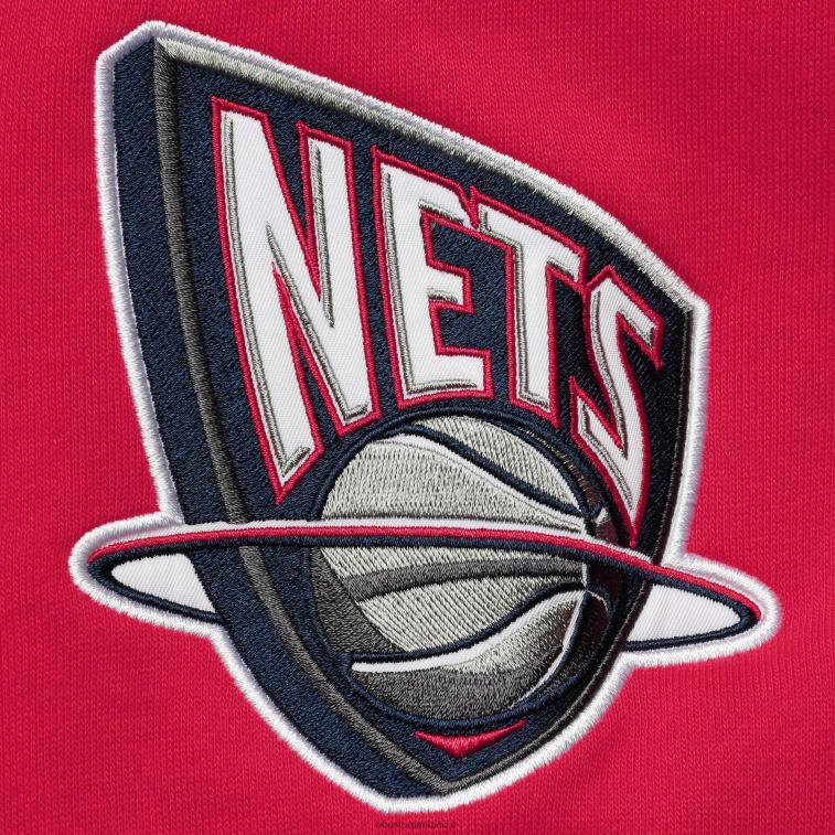 NBA 00F2L6683 new jersey nets mitchell & ness navy hardwood classics colorblock pullover felpa con cappuccio