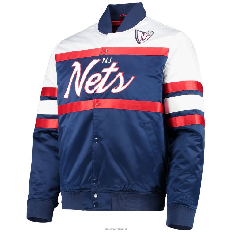 NBA 00F2L7361 new jersey nets mitchell & ness navy hardwood classics giacca full-snap satinata con script