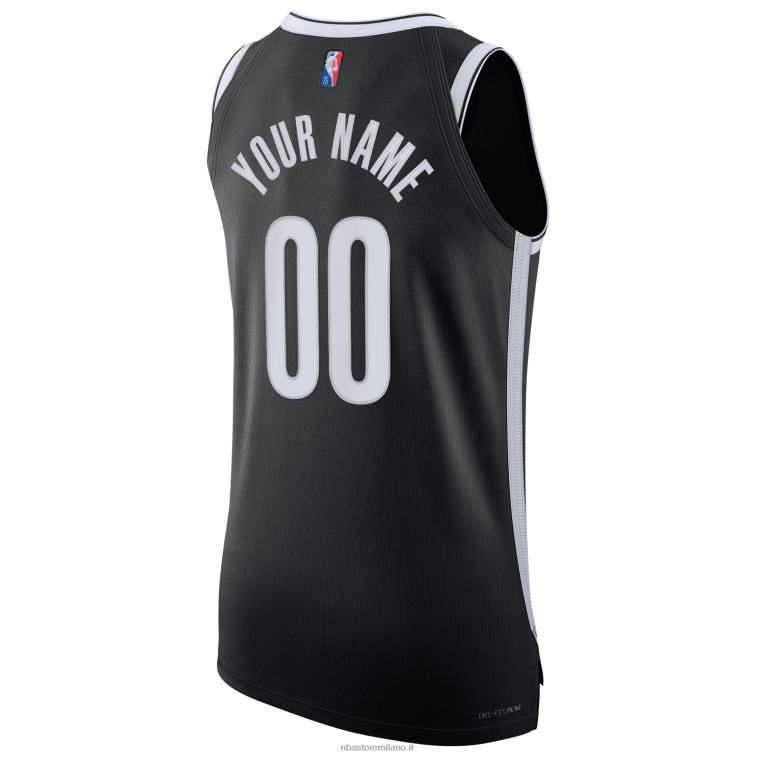 NBA 00F2L1178 brooklyn nets nike black diamond swingman maglia personalizzata autentica