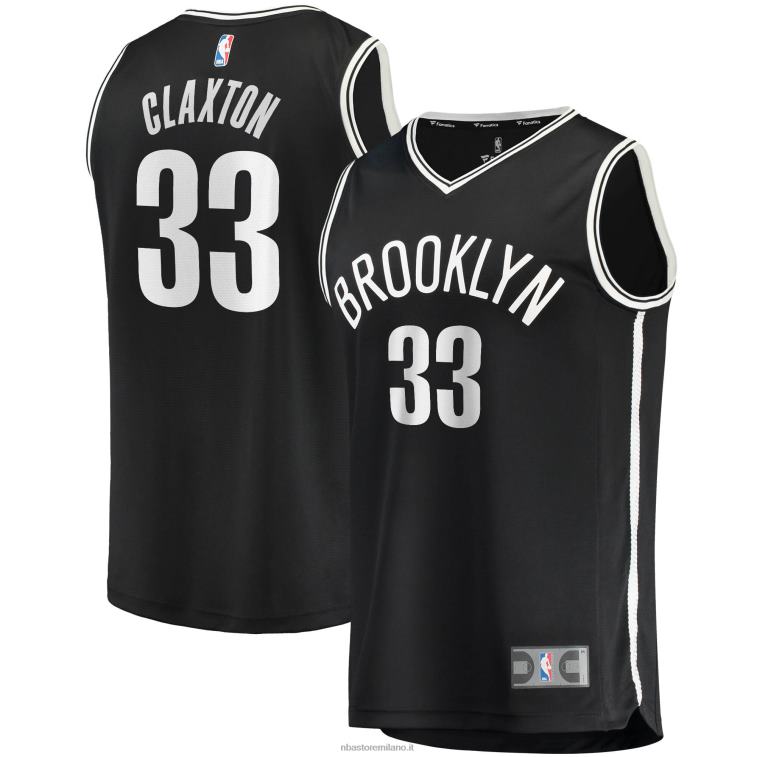 NBA 00F2L3047 brooklyn nets nicolas claxton maglia replica fast break nera