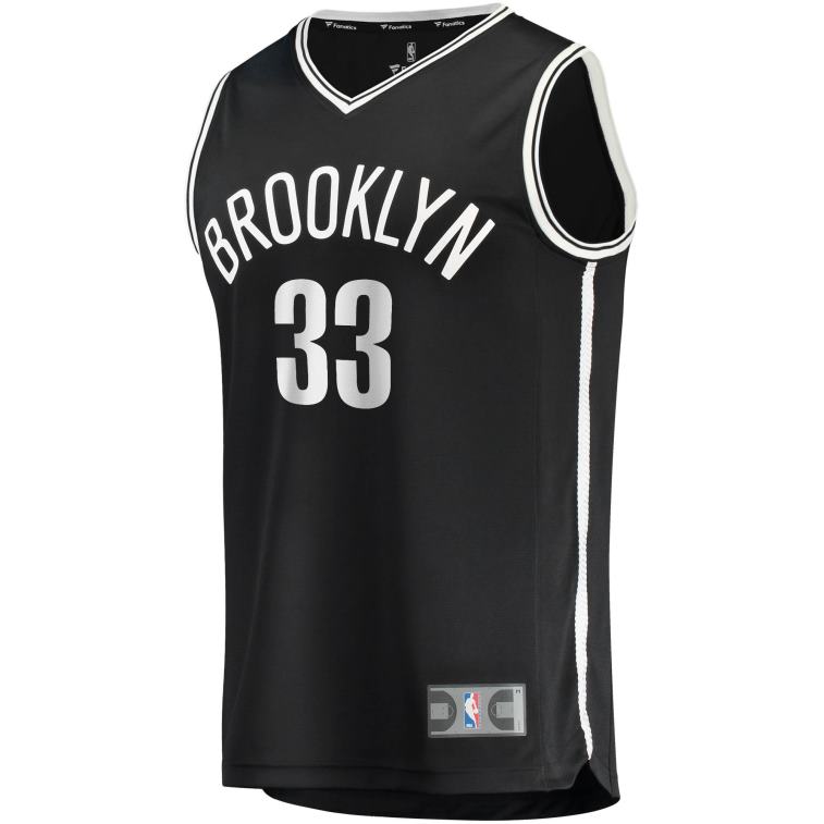 NBA 00F2L3047 brooklyn nets nicolas claxton maglia replica fast break nera