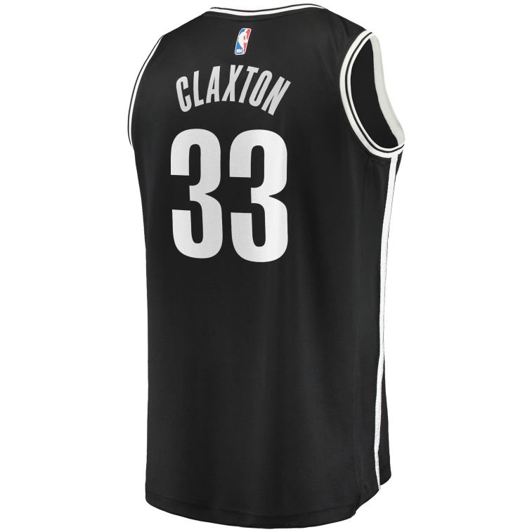 NBA 00F2L3047 brooklyn nets nicolas claxton maglia replica fast break nera