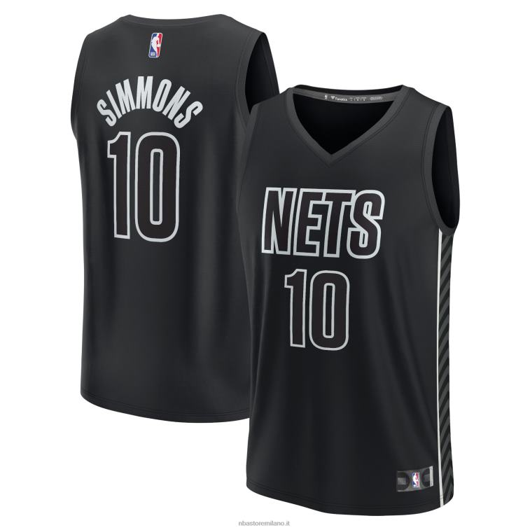 NBA 00F2L4201 brooklyn nets ben simmons maglia nera giocatore contropiede
