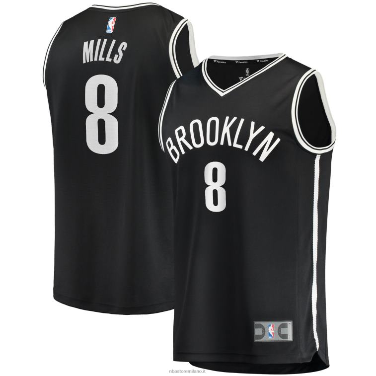 NBA 00F2L5643 brooklyn nets patty mills maglia replica fast break nera