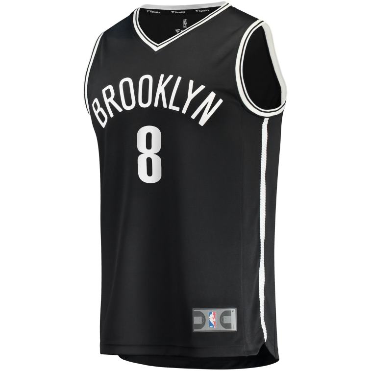 NBA 00F2L5643 brooklyn nets patty mills maglia replica fast break nera