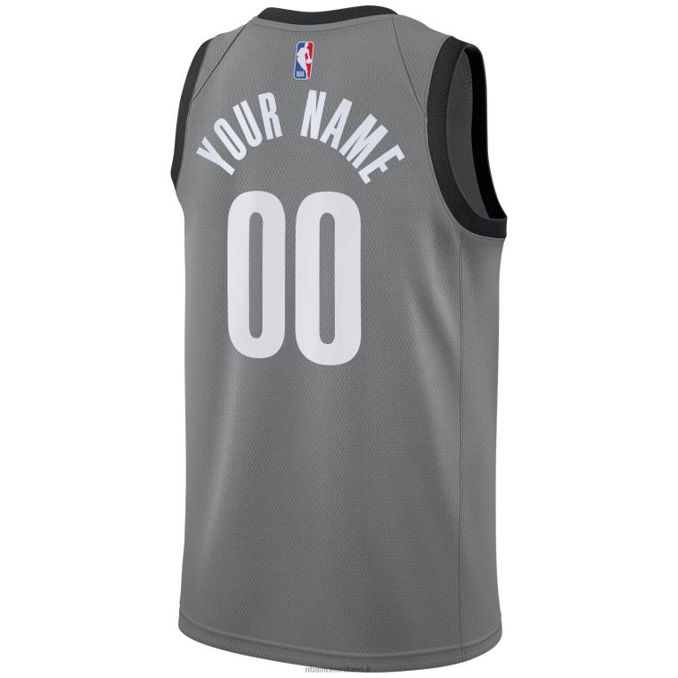 NBA 00F2L5876 brooklyn nets jordan marca maglia grigia swingman personalizzata