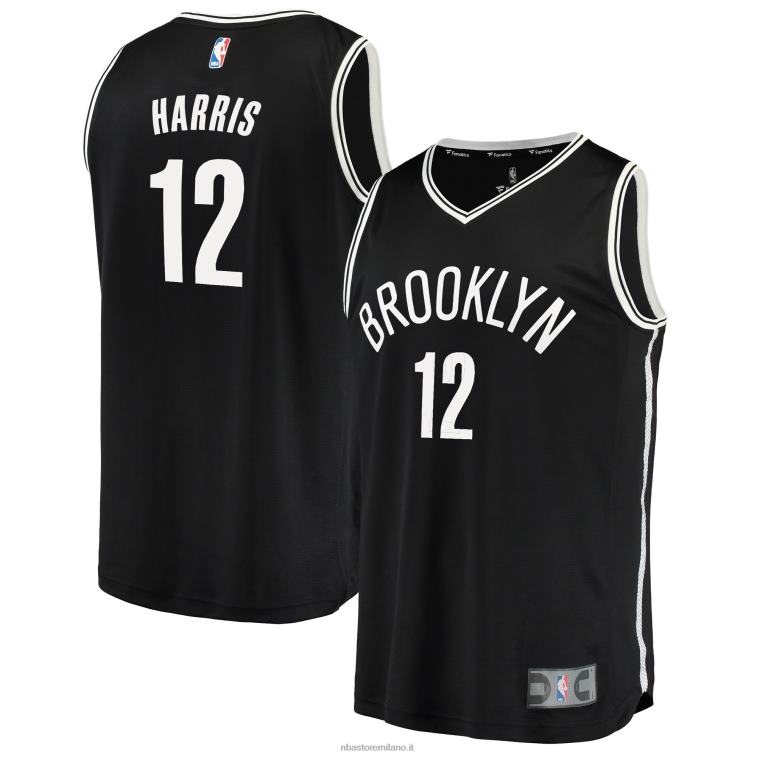 NBA 00F2L8035 brooklyn nets joe harris maglia nera replica giocatore fast break