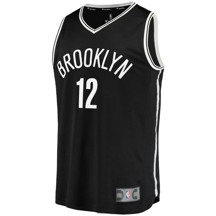 NBA 00F2L8035 brooklyn nets joe harris maglia nera replica giocatore fast break