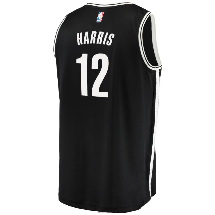 NBA 00F2L8035 brooklyn nets joe harris maglia nera replica giocatore fast break