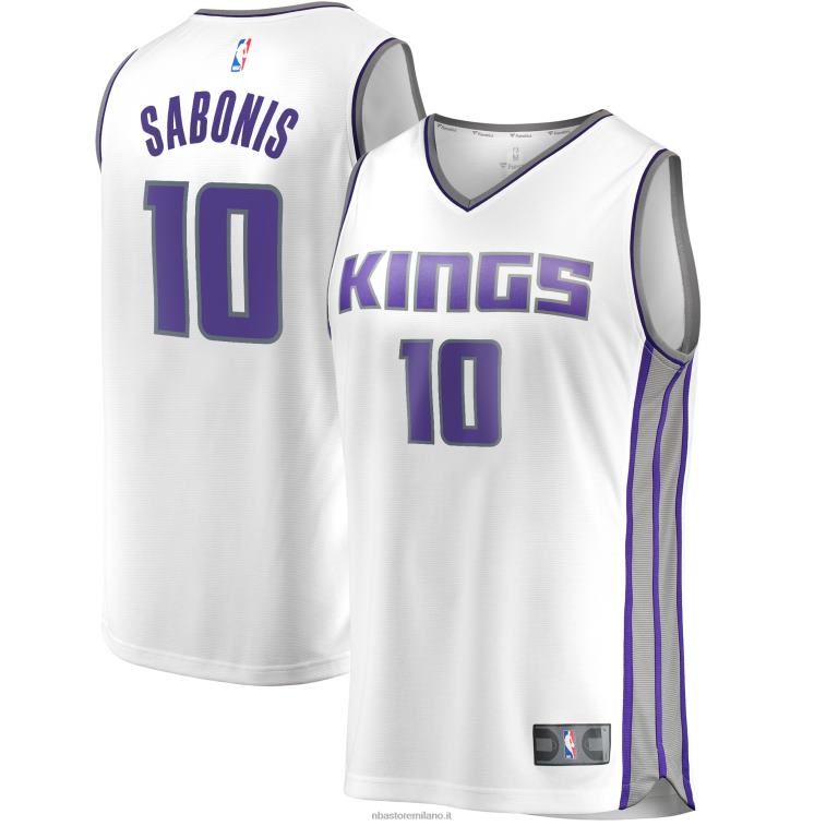 NBA 00F2L1158 sacramento kings domantas sabonis maglia replica fast break bianca