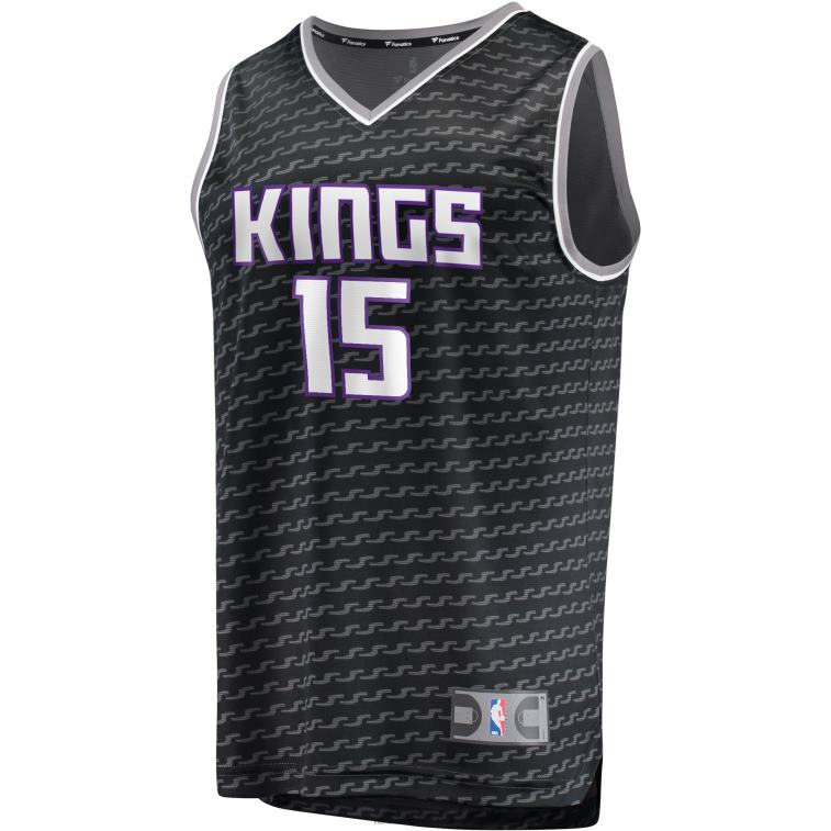NBA 00F2L1690 sacramento kings davion mitchell maglia replica fast break nera