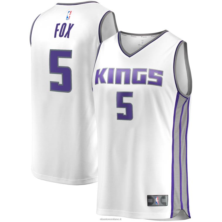 NBA 00F2L242 sacramento kings de'aaron fox replica maglia giocatore bianco contropiede