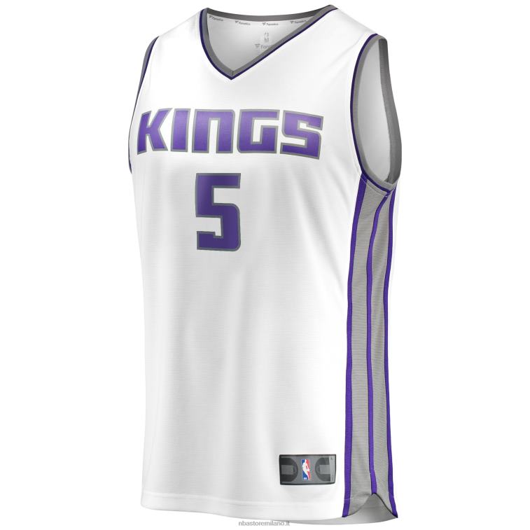 NBA 00F2L242 sacramento kings de\'aaron fox replica maglia giocatore bianco contropiede