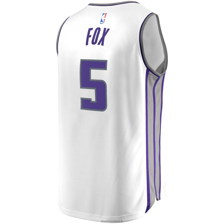 NBA 00F2L242 sacramento kings de\'aaron fox replica maglia giocatore bianco contropiede