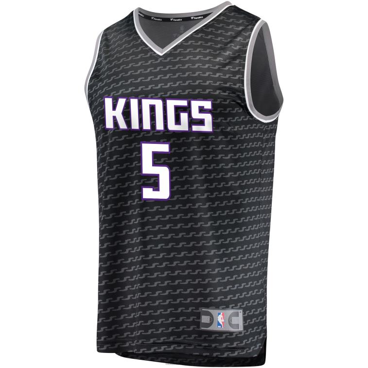 NBA 00F2L3184 sacramento kings de\'aaron fox replica maglia nera fast break