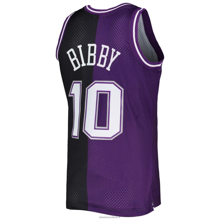 NBA 00F2L3204 sacramento kings mike bibby mitchell & ness maglia swingman divisa in legno duro viola/nero classici