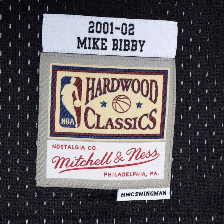 NBA 00F2L3204 sacramento kings mike bibby mitchell & ness maglia swingman divisa in legno duro viola/nero classici