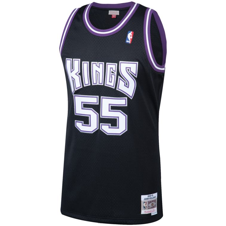 NBA 00F2L390 sacramento kings jason williams mitchell & ness black hardwood classics swingman player jersey