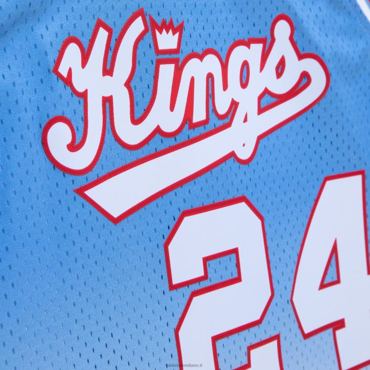 NBA 00F2L4193 sacramento kings reggie theus bianco/azzurro hardwood classici fadeaway swingman giocatore jersey