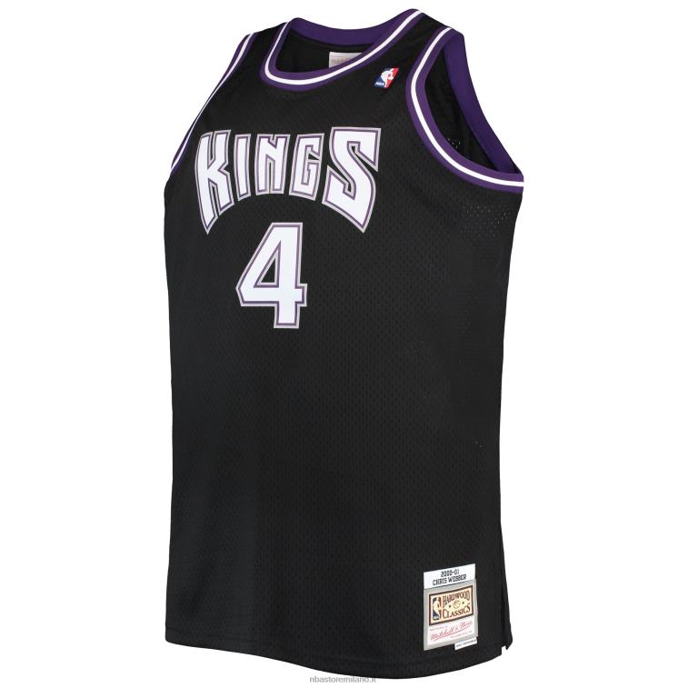 NBA 00F2L5721 sacramento kings chris webber mitchell & ness black big & tall hardwood classici maglia swingman
