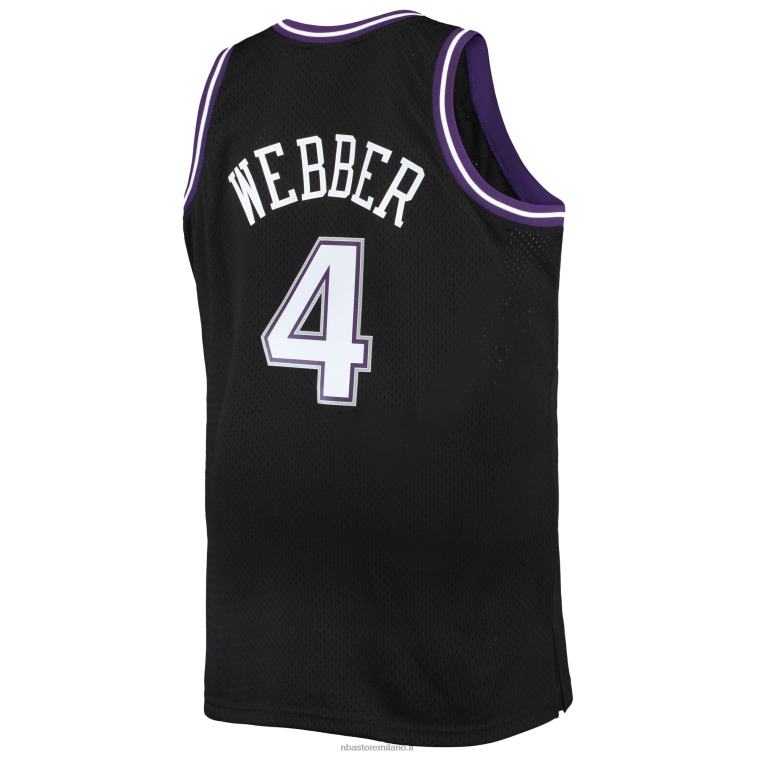 NBA 00F2L5721 sacramento kings chris webber mitchell & ness black big & tall hardwood classici maglia swingman