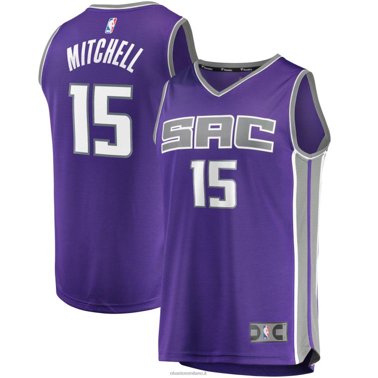 NBA 00F2L7063 sacramento kings davion mitchell maglia viola fast break replica