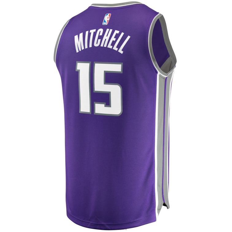 NBA 00F2L7063 sacramento kings davion mitchell maglia viola fast break replica