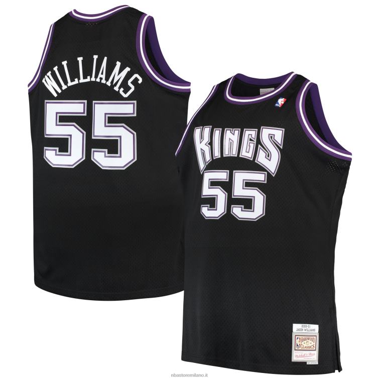 NBA 00F2L740 sacramento kings jason williams mitchell & ness black big & tall hardwood classici maglia swingman