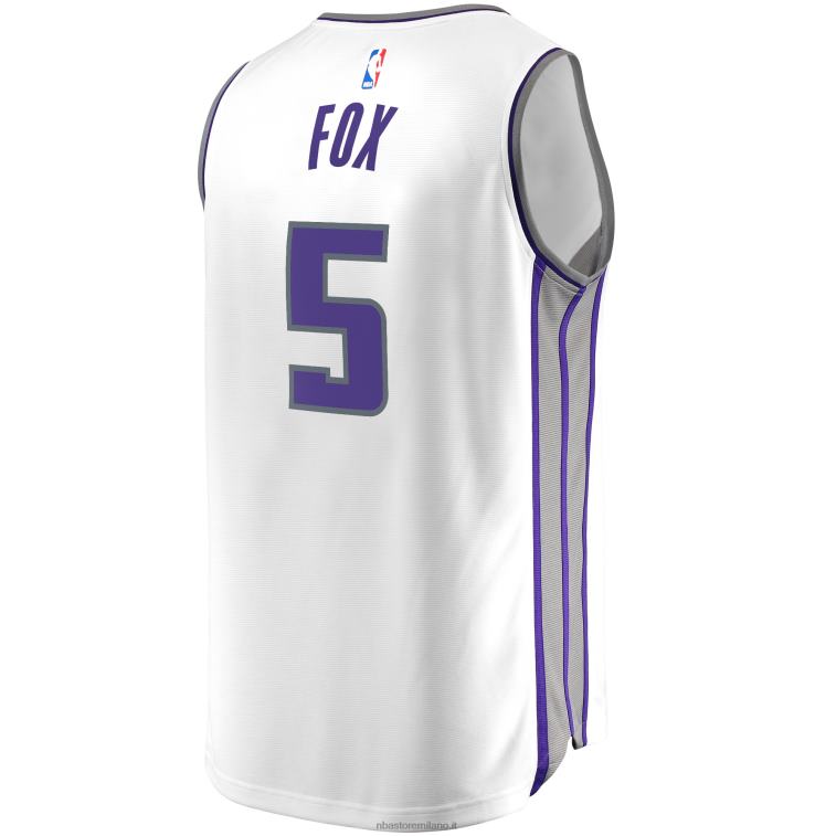 NBA 00F2L7457 sacramento kings de\'aaron fox maglia replica giocatore bianco contropiede