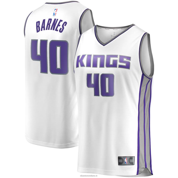 NBA 00F2L7983 sacramento kings harrison barnes maglia replica giocatore bianco fast break