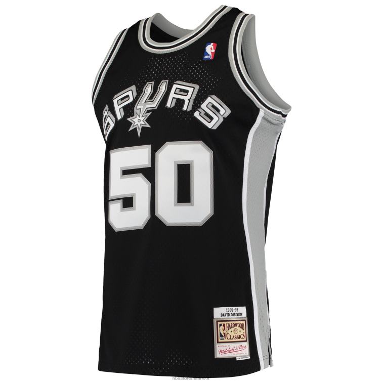 NBA 00F2L1052 san antonio spurs david robinson mitchell & ness black hardwood classics maglia swingman