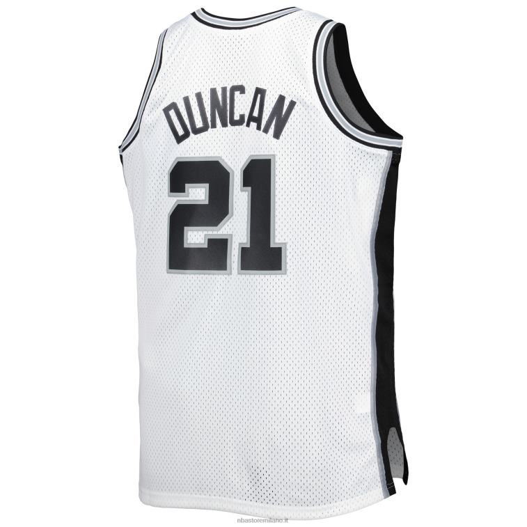 NBA 00F2L1114 san antonio spurs tim duncan mitchell & ness bianco big & tall hardwood classici maglia swingman