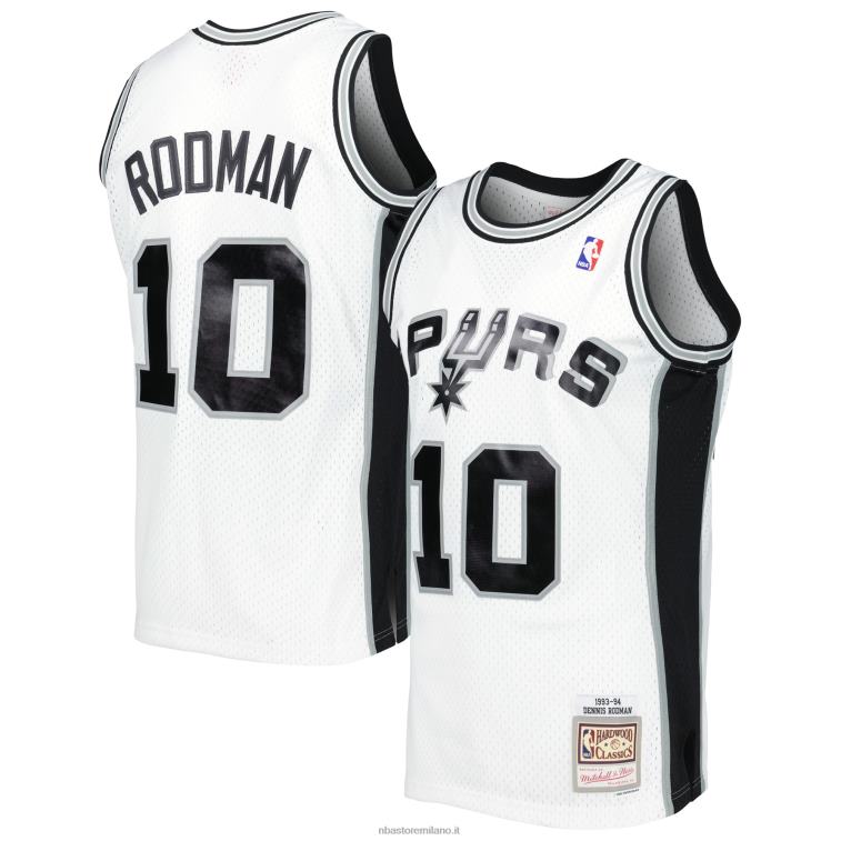 NBA 00F2L2426 san antonio spurs dennis rodman mitchell & ness bianco 1993-94 hardwood classici maglia swingman